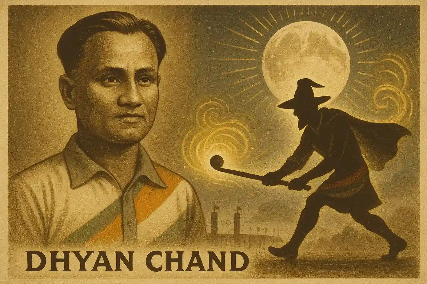 Dhyan Chand de legendarische Indiase hockeyspeler en tovenaar met de stick