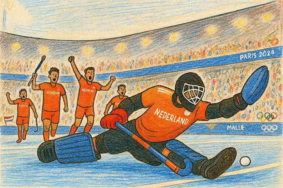 Nederlandse keeper stopt shoot-out tijdens olympische finale Parijs 2024
