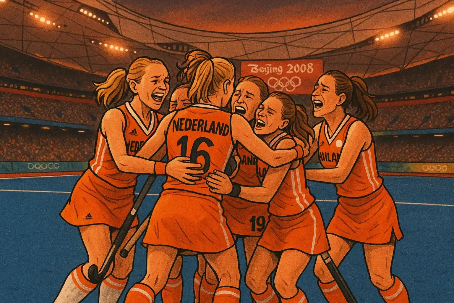 Nederlandse hockeydames vieren olympisch goud in Beijing 2008
