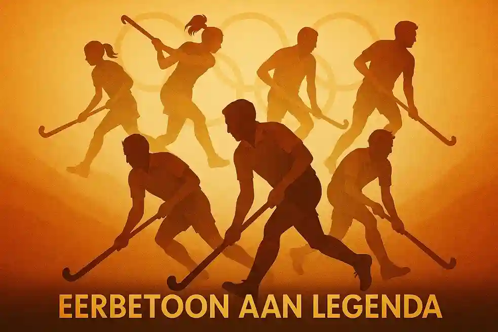 Artistieke eerbetoon aan legendarische Nederlandse olympische hockeyspelers door de jaren heen