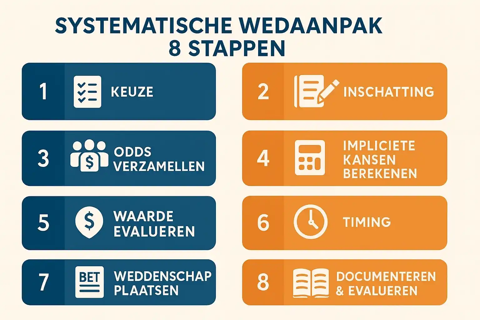 Een Systematische Aanpak - Stapsgewijze Workflow voor Odds Vergelijken Systematische aanpak voor odds vergelijken in 8 stappen workflow
